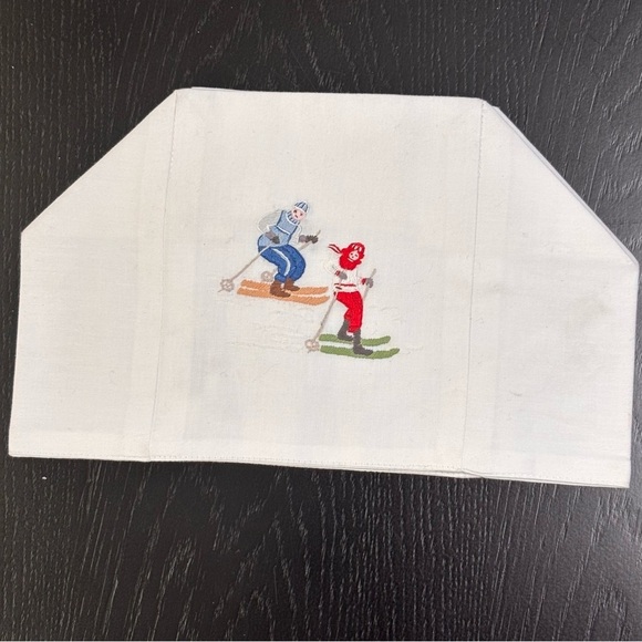 By Anthropologie Other - Anthropologie Embroidered Tissue Cover “Skier Jack”  Square Tissue Box Style NWT